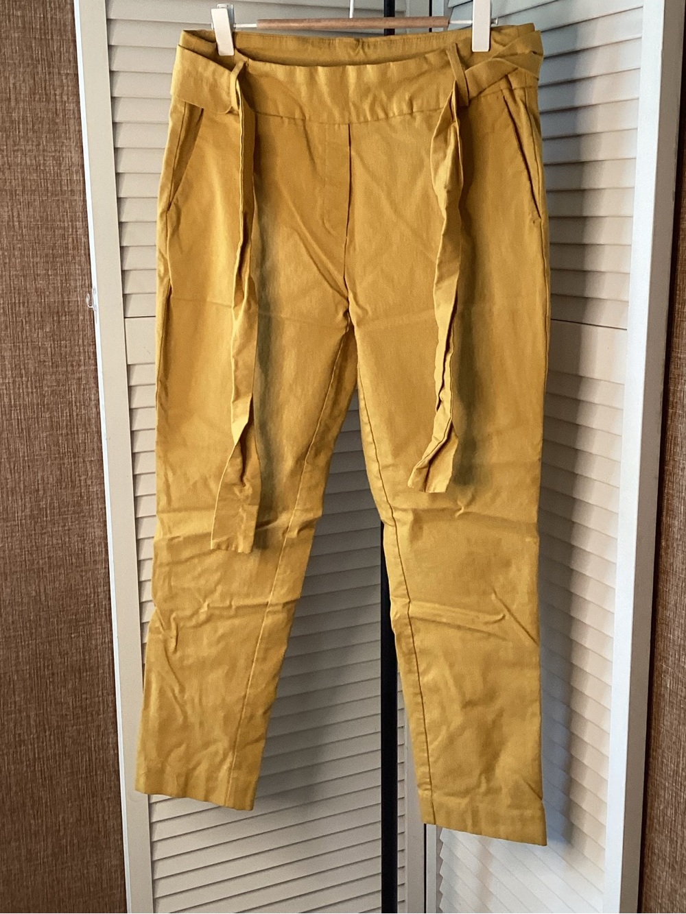 Jules & Leopold Mustard Gold Belted Ankle Pants Women’s M